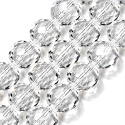 Krystalglas perle. Multi-facetteret. 12 mm. 1 streng.