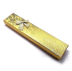 Gaveæske - smykkeæske til halskæder m.m. 21 cm. Guld med roser