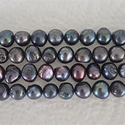 Ferskvands perler. Barok. 9-11 mm. Gråblå