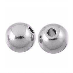 Perle i massiv rustfri stål (304). 6 mm