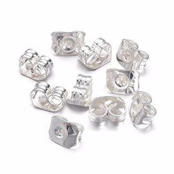 Stoppere - bagmekanik. Butterfly. Forsølvet. 5 mm. Ca. 30 stk.