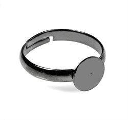 Ringbase. Gunmetal sort. 8 mm plade.