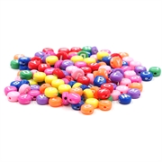 Bogstavperler. Candy farve mix. 7 mm. Ca. 250 stk.