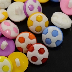 Knapper. Fodbolde. Farve mix. 13 mm. 25 stk.