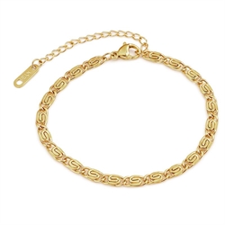 Armbånd -Papyrus- af 18k forgyldt rustfri stål. 16 +5 cm