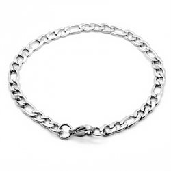 Armbånd rustfri stål (304). Figaro 3+1. 19 cm