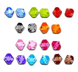 Bicone Perler i Swarovski stil. Akryl. Mix. 4 mm. 500 stk.