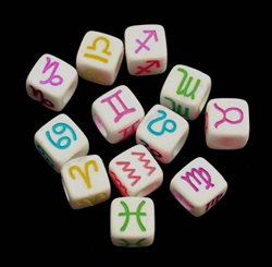 Perler med stjernetegn i farver. 7 mm. 100 stk.