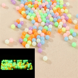 Perler i akryl. Fluorescerende. 8 mm. 100 stk.