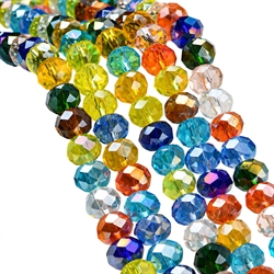 Glasrondeller i Swarovski stil. Facetteret. 8x6 mm. 1 streng