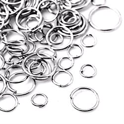 O-ringe. Platineret. Blanding. 4 - 10 mm. 400 stk.