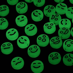 Perler "Smiley" 7 mm. Selvlysende. 60 stk.