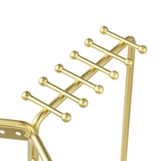 Smykkestativ i mat guld finish m/ roterende sokkel. 35 cm