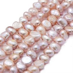 Ferskvandsperler. Barok. Grade AA. 6-7 mm. Rosa.