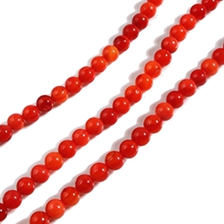 Shell perler.  Naturlige. 6 mm. Røde nuancer. 