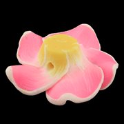 Fimo blomst. Plumeria. Lyserød. Bagside