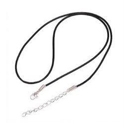 Gummi halskæde. Platineret. 2.5 mm. 50 cm