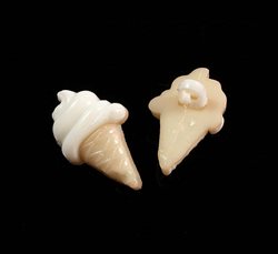 Knap "Softice". Hvid. 21 mm