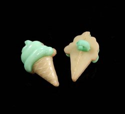 Knap "Softice". Lys turkis. 21 mm