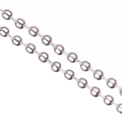 Kuglekæde. Langtids holdbar forsølvet. Grade A. 2 mm