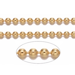 Kuglekæde. Forgyldt. Grade A 1.5 mm. Pr. meter