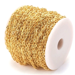 Smykkekæde. Ankerkæde. Forgyldt 5x3 mm.