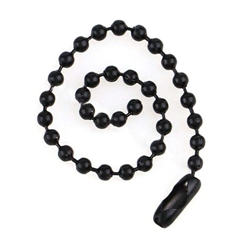 Kuglekæde - nøglekæde med lås. Sort lakeret. 15 cm. 5 stk.