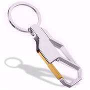 Karabinhage med fjederlukke og nøglering. Sølv/Guld. 90 mm