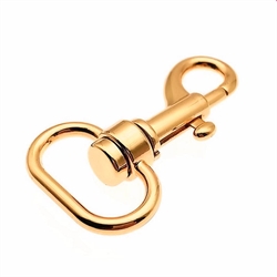 Karabinhage - trigger karabin med bred ring. Forgyldt. 59 mm