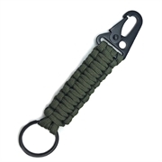 Karabinhage med nøglering. Paracord. Army green. 14 cm.
