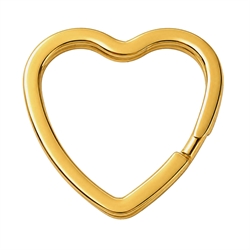 Nøglering. Hjerte. 18k forgyldt rustfri stål. 31 mm.