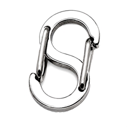 Karabinhage med fjederlukker. Rustfri stål. 22 mm