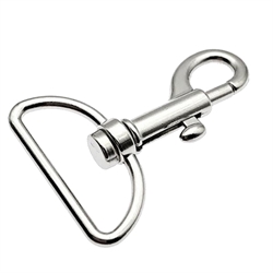 Karabinhage - trigger karabin med bred ring. Sølvfarvet. 46 mm