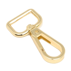 Karabinhage med fjederlukke og bred ring. Forgyldt. Grade A. 50 mm