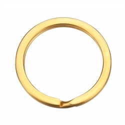 Nøglering. Rustfri stål (304). Forgyldt. 28 mm.