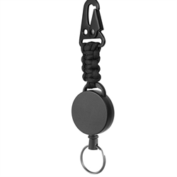 Karabinhage - nøglering med wire udtræk. YoYo. >60 cm.
