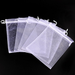 Organza - chiffonpose. Hvid. 230 mm. 10 stk.