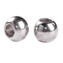 Perle med stort hul. CCB. Platineret. 10 mm. 10 stk.