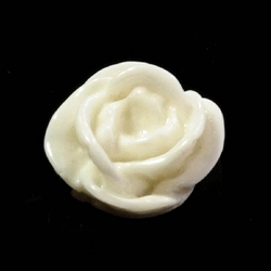 Resin cabochon. Rose. 15 mm. Antik hvid