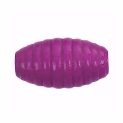 Træperle med riller i bikube look. 25x14 mm. Violet