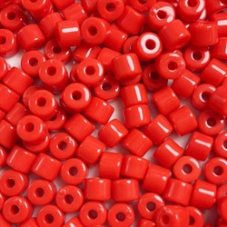 Perler "Tønde" - pony beads. 6 mm. Rød. 50 stk.