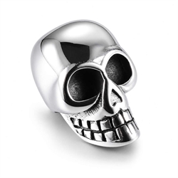 Perle skull - dødningehoved i kirurgisk stål. Poleret. 20 mm
