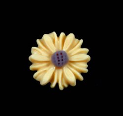  Resin cabochon "Marguerit". 13 mm. Rapsgul. 10 stk.