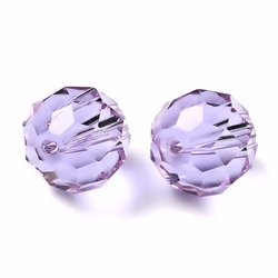 Krystalglas perle. Multi facetteret. 10 mm. Lavendel. Pr. stk.