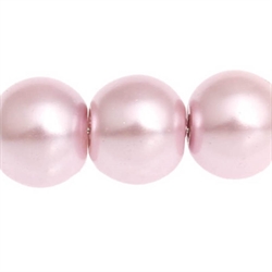 Glasperler - Voksperler. 8 mm. Rosa. 1 streng