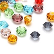 Glasperler. Bicone. Mix. 6x4 mm. Grade A. 100 stk.