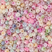 Seed beads i sarte farver. Ceylon. 2 mm. 2000 stk.