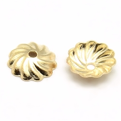 Perlekapper. 11 bladet. Forgyldt. 7 mm. 20 stk.