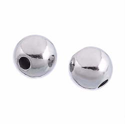 Metalperle - spacer. Forsølvet. 10 mm. 22 stk.