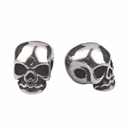 Perle skull - dødningehoved. Rustfri stål. 13 mm